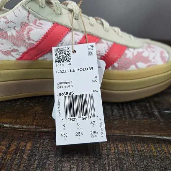 NEW Adidas Originals Gazelle Bold Liberty London Womens Size 9.5 Scarlet JR8885 - Picture 12 of 13
